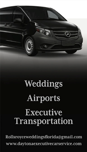 Text:  Weddings, Airports, Executive Transportation