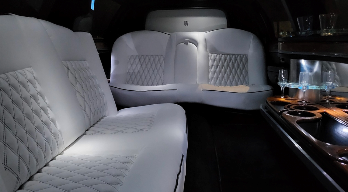 Photo of inside of limo