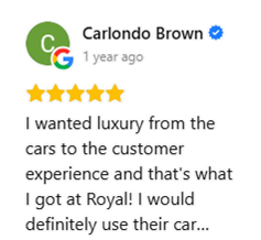 I only have high praise for Daytona Executive Car Service! After being booked with another car service for my birthday. They over booked and drop the ball on my special day.<br />I was able to contact Mr. David at Daytona Car Service at the last minute. He treated me like V.I.P as if I already had a reservation with him. He made it happen last minute for my 50th Birthday with the car I wanted and with a discount. Thanks again<br />